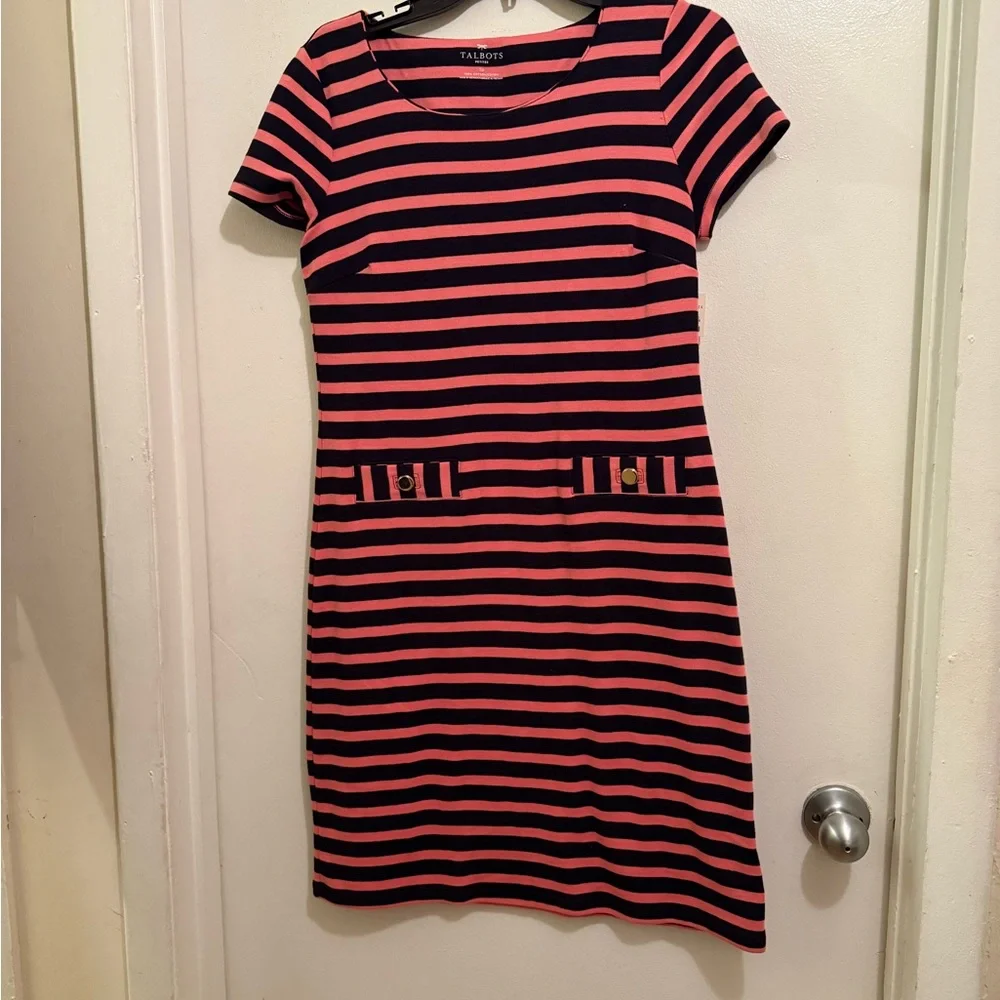 Talbots Pink and Black Striped Mini Dress - Picture 4 of 8